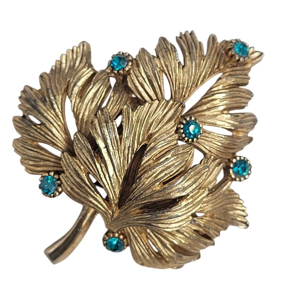 Signed Sphinx Green Rhinestone Brooch Rich Aunt Regal Glam Jewelry